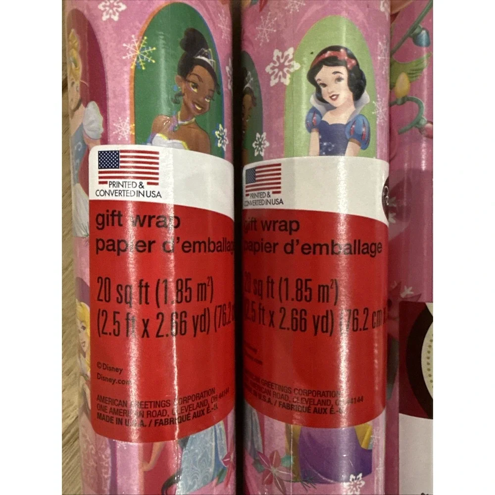 Disney Princess Frozen II Wrapping Paper 4 Roll Lot 80 Sq Ft Factory Sealed